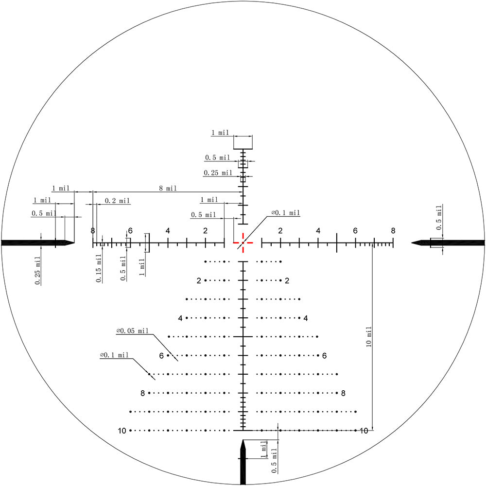 Keck precision HD 2-12X50 FFPIR MIL 30mm