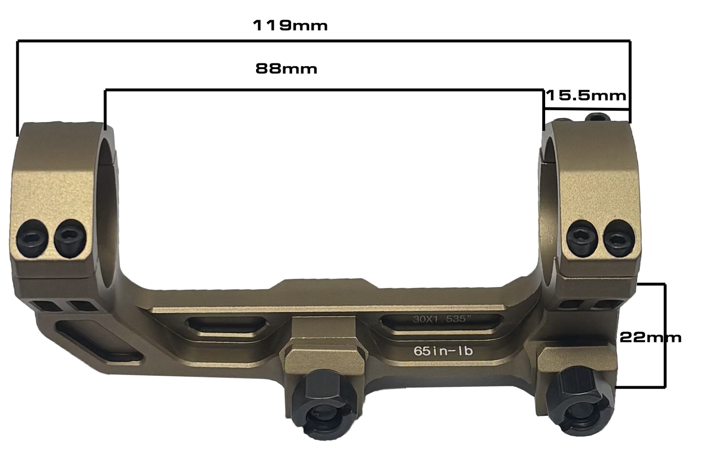 Keck HE one piece scope mount - Golden